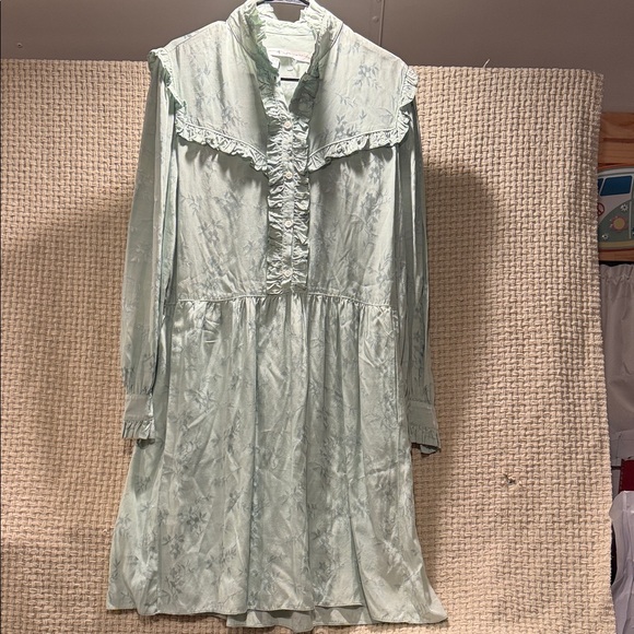 Raquel Allegra Luna Ruffle Neo Victorian Poet Dress Mint Green Size 3 - Picture 7 of 13